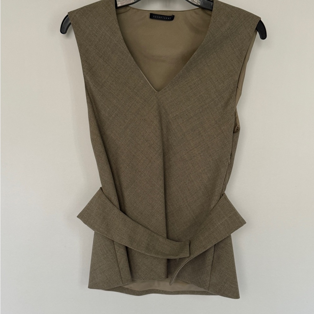 SUSAN LAZAR Brown Sleeveless Top